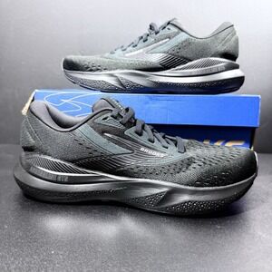 Brooks Adrenaline GTS 24 Shoes Run Walk Support Mens Size 8 Triple Black Ebony